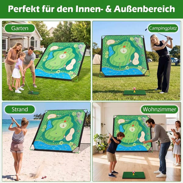 Golfchipset, 180x180 cm matta, 24 bollar, inomhus/utomhus