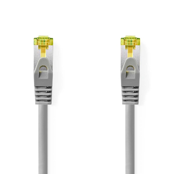 CAT7 verkkokaapeli | S/FTP | RJ45 Uros | RJ45 Uros | 0,25 m | Snagless | Pyöreä | LSZH | Harmaa | Label