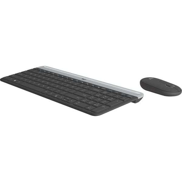 Logitech MK470 Slim - tangentbord och mus, svart