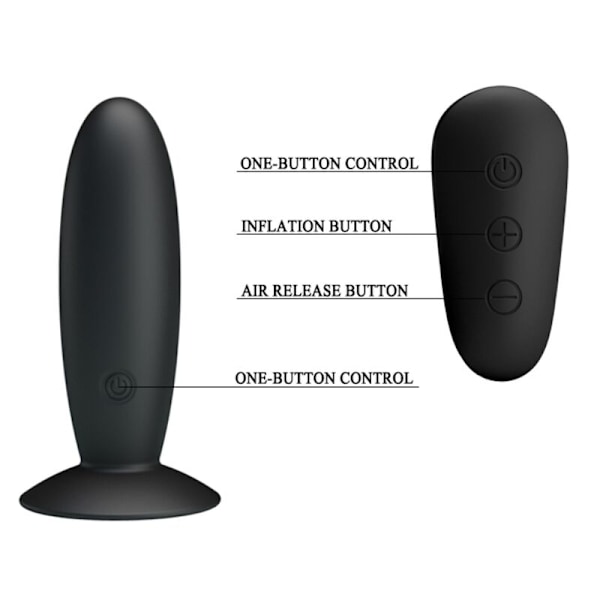 Mr Play - Analplugg Med Vibrationssvart Fjärrkontroll