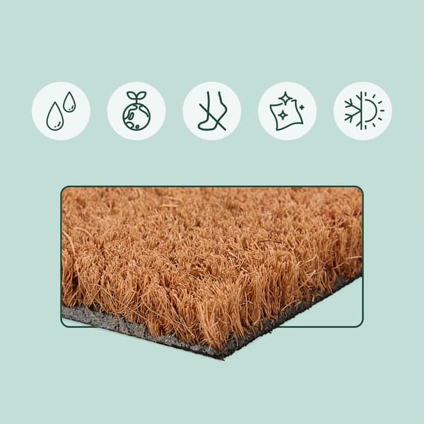 Coir dørmåtte – Pine Tree Design, indendørs/udendørs brug