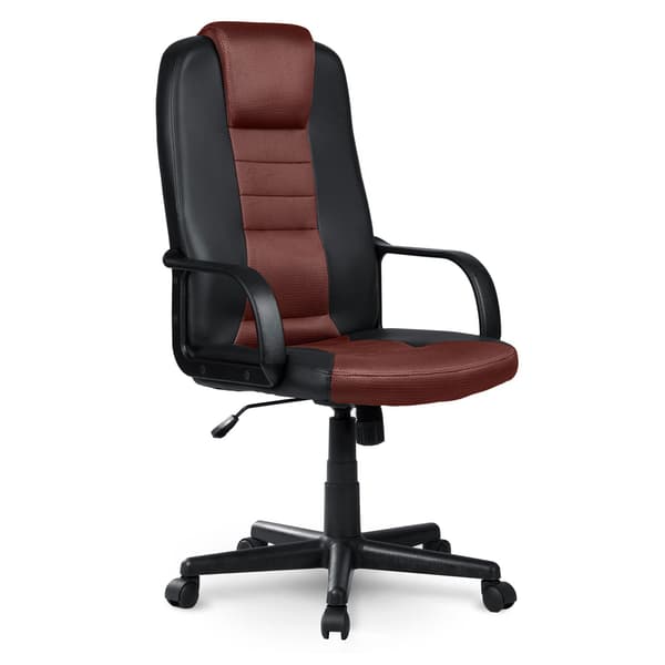 Ergonomisk kontorstol, sortbrun, justerbar højde