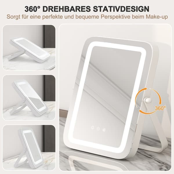 Sminkspegel med belysning & pekknapp & minnesfunktion Dimbar sminkspegel