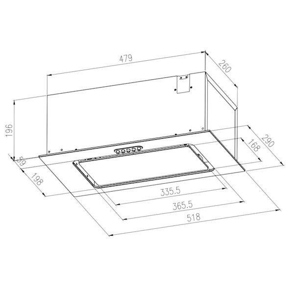 Elegant Køkkenemhætte til underskab 52 cm Sort BE-52A