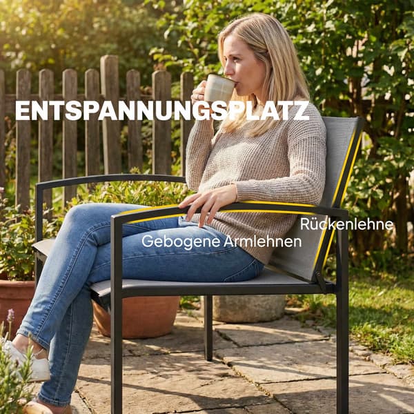 Utomhusbänk i metall, 2-sits, ventilerande tyg, grå