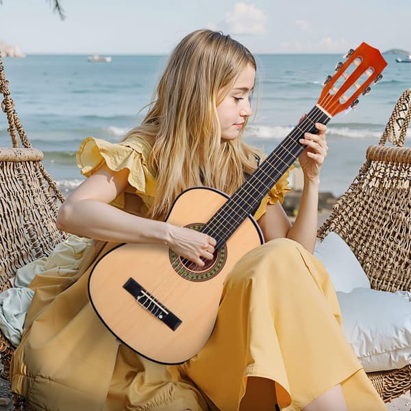 Klassisk guitar 30 tommer, nylonstrenge startsæt