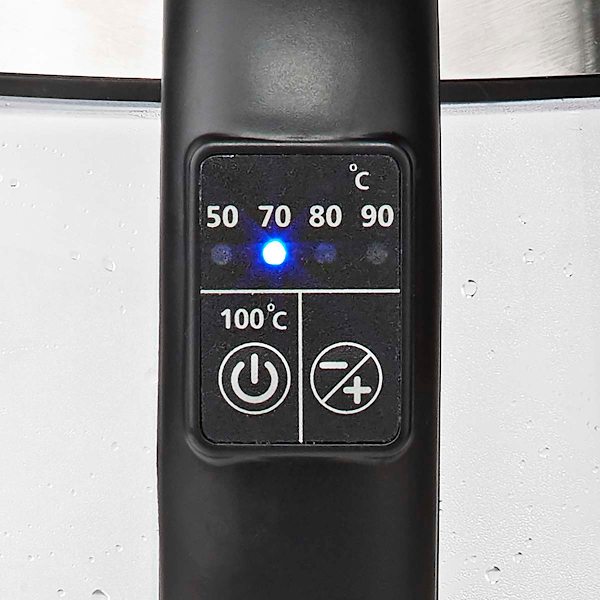 Vedenkeitin | 1.7 l | Lasi | Läpikuultava | 60,70,80,90,100 °C | Lämpötilailmaisin | Pyörivä 360 astetta | Piilotettu lämmityselementti | Strix® ohjai