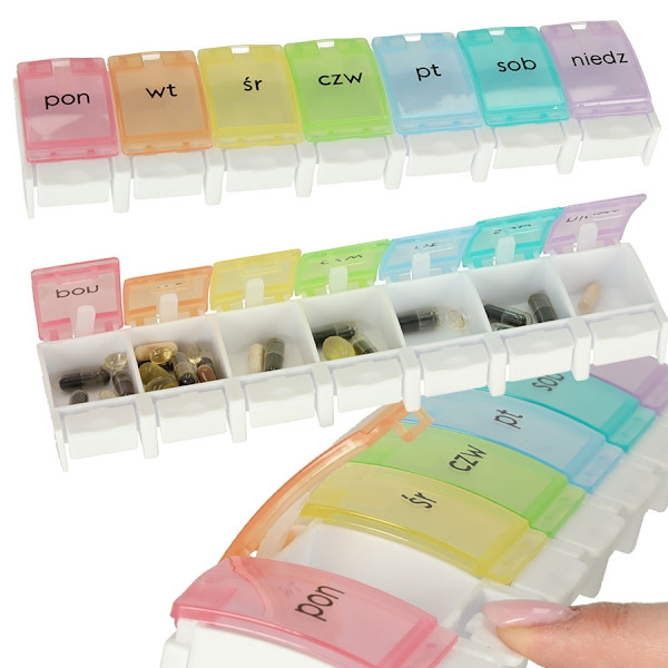 Weekly pill organizer container 7 dagar EN