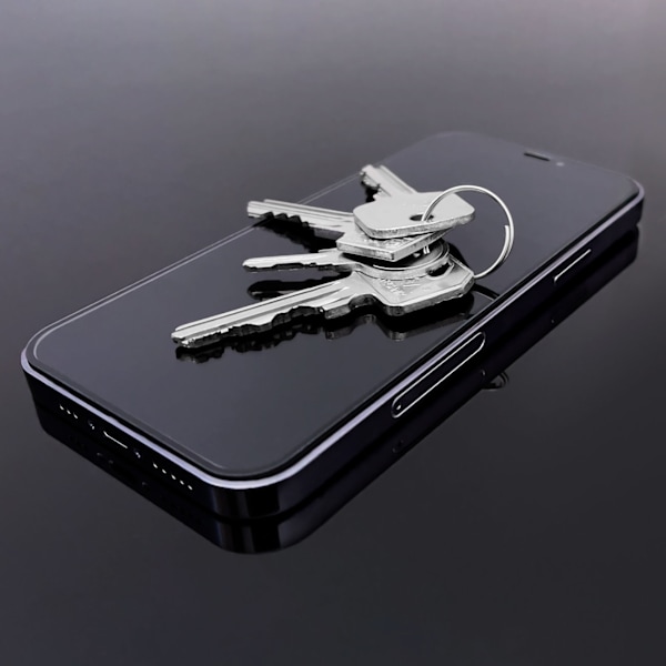 Fuldskærms hærdet glas med ramme til iPhone 15 Plus, sort