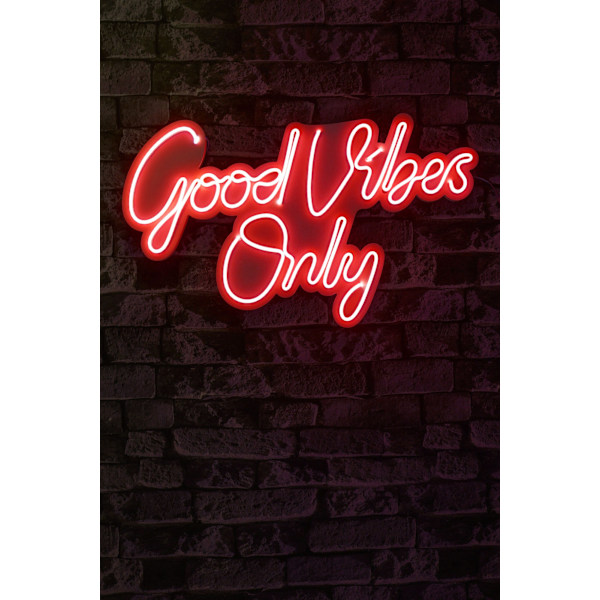 Dekorativ Plast Led-belysning Good Vibes Only 2 - Rød
