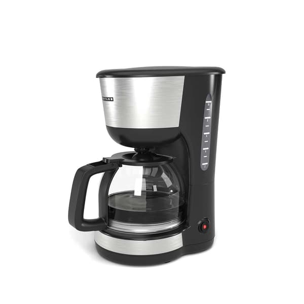 Kaffemaskine, 1,25L, 1000W, 10 kopper, Sort/Rustfrit stål