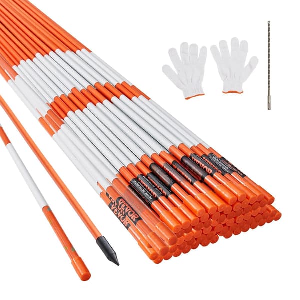Indkørselsmarkører 100-pak, 48 tommer glasfiber, reflekterende