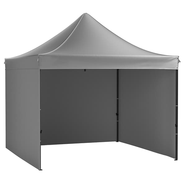Pop Up -katosteltta 10x10 sivuseinillä, vedenpitävä, tummanharmaa
