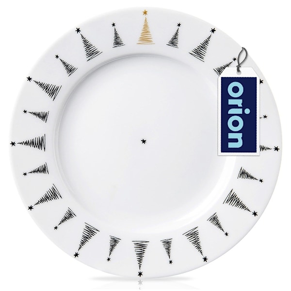Efterrättstallrik i porslin JULTRÄD 20 cm