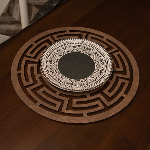 Träbordsmatta (6 delar) Labyrint - Wenge