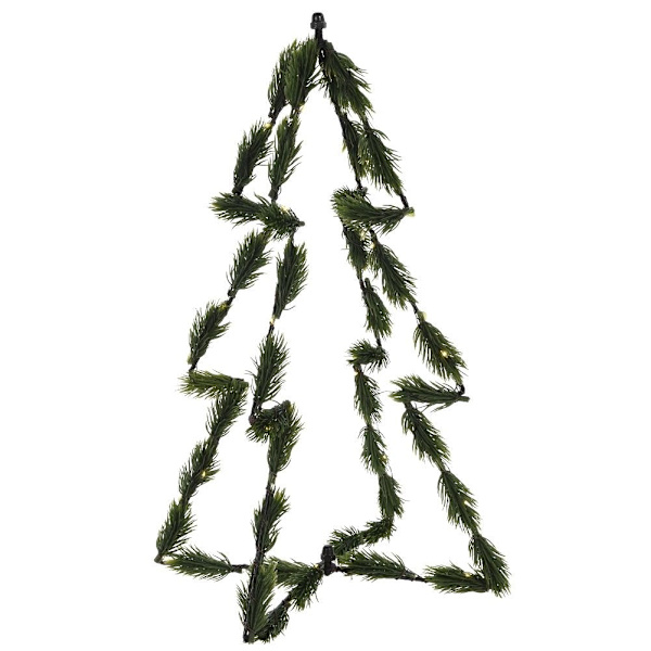 3D joulukuusi 40 cm, 30 LED-valoa, vihreä väri