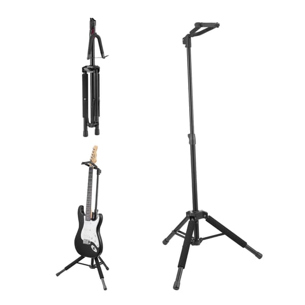 Stativ för gitarr, hopfällbart och justerbart 94–122 cm