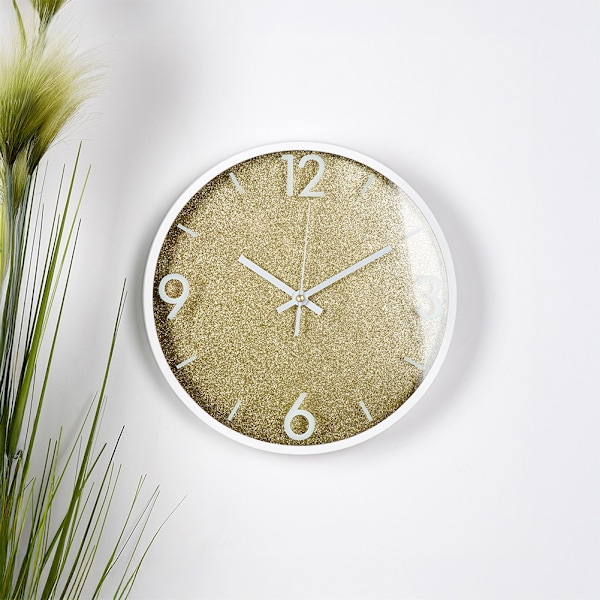 Väggklocka guld vit 29,5 cm