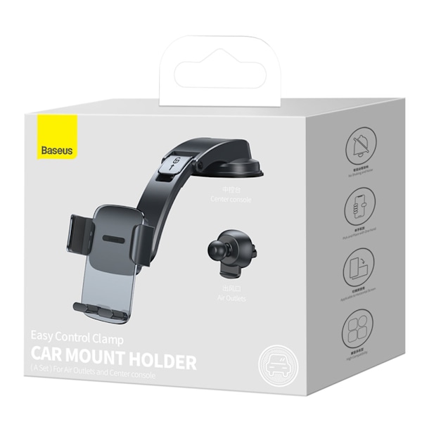 Biltelefonholder til cockpit og ventilationsgrill 2i1, sort