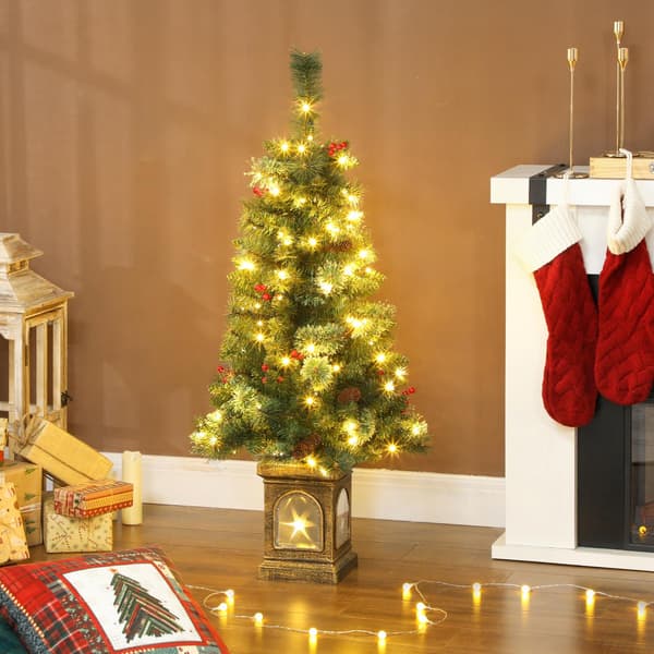 Kunstigt juletræ, 120 cm, 100 LED-lys, 8 lysindstillinger