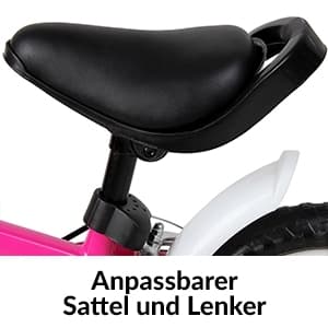 Børnebalancecykel 10" lyserød, justerbart sæde, stålstel