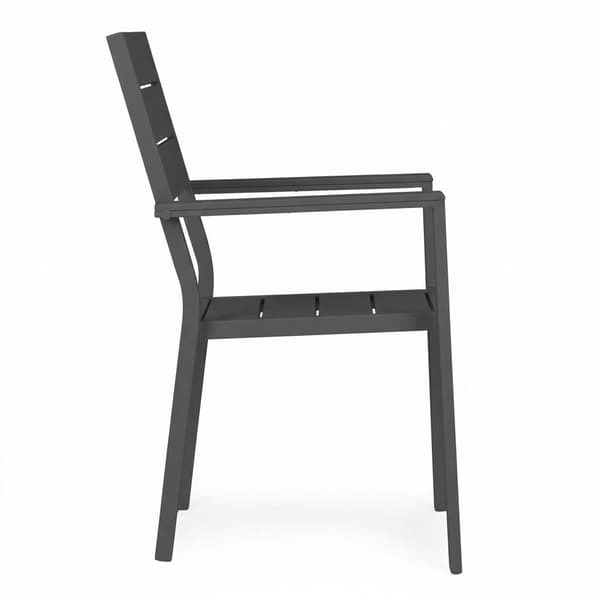 Havestole sæt med 2, stålstel, HDPE, grå