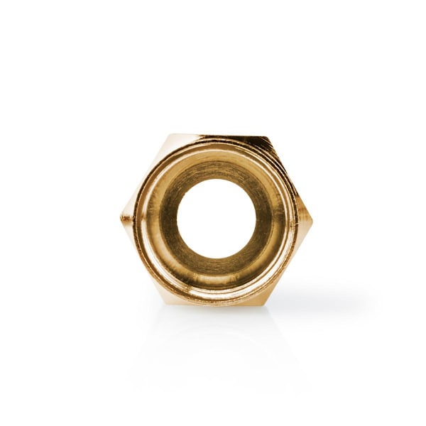 F-liitin | Suora | Uros | Kullattu | 75 Ohm | Kierrettävä | Kaapelin läpitulomitta: 5.5 mm | Kupari | Metalli | 2 kpl | Ikkunallinen laatikko