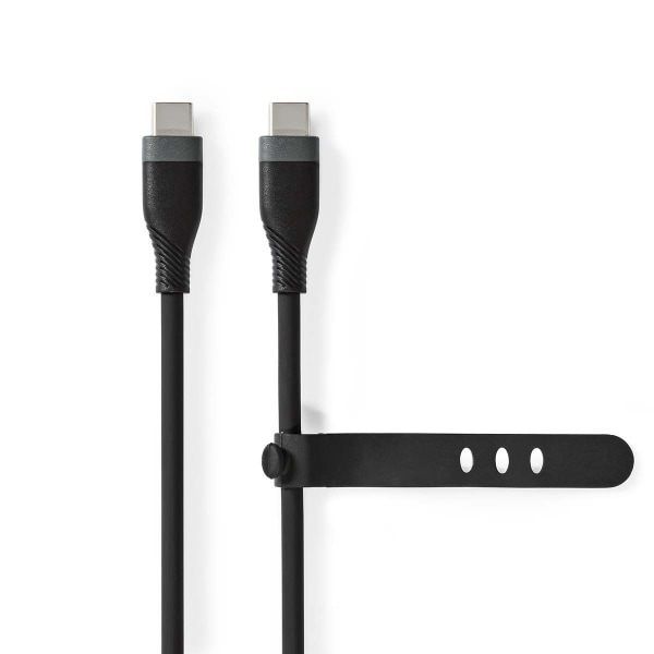 USB-kabel | USB 2.0 | USB-C™ Hane | USB-C™ Hane | 60 W | 480 Mbps | Nickelplaterad | 1.50 m | Rund | Silikon | Svart | Låda