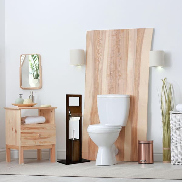 WC stol bambu mörkbrun