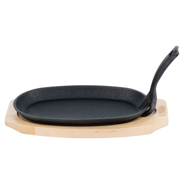 Serveringspande i støbejern med bræt CAST LINE 24x14 cm