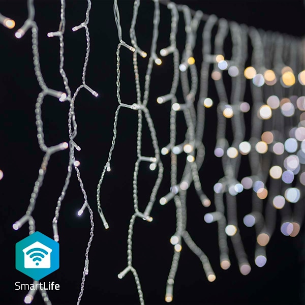 SmartLife Jouluvalot | Jääpuikko | Wi-Fi | Lämpimästä kylmään valkoiseen | 240 LED's | 5.00 m | Android™ / IOS Valkoinen
