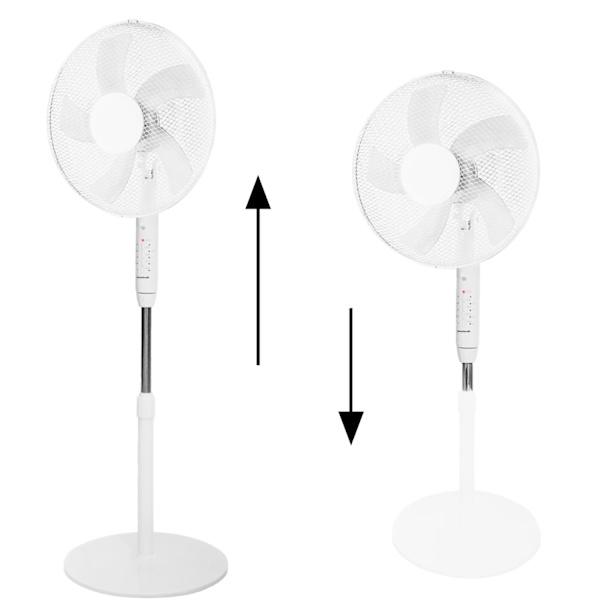 Gulvblæser stående ventilator 45W – 3 tilstande, 5 blade, timer, fjernbetjening