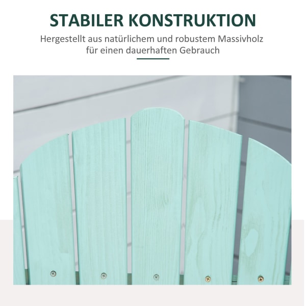 Adirondack Havestol Med Fodstøtte Sammenklappelig Haveseng Udendørs Havemøbler Fyrretræ Grøn 78 X 140 X 94 Cm
