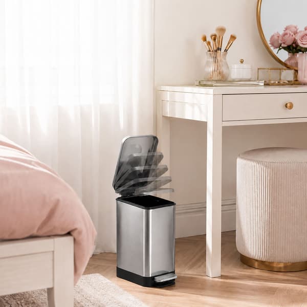 Pedalspand i rustfrit stål, 15 l – softclose, slankt design