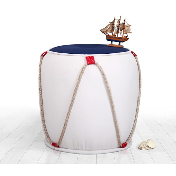 Pouffe Fora v3 - sininen, valkoinen