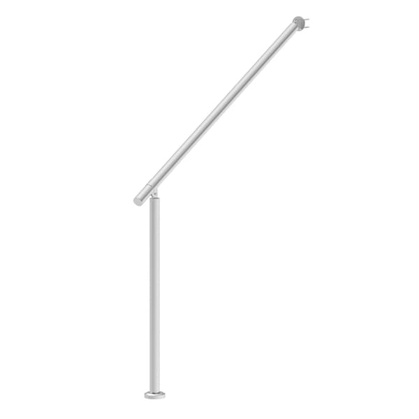 Ledstång för utomhustrappa, 122 cm i rostfritt stål, silver