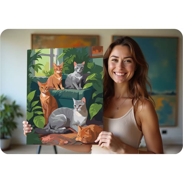 Målning efter siffror 40x50 cm Massido Cats