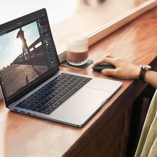 Behändig trådlös mus för USB-dator, svart