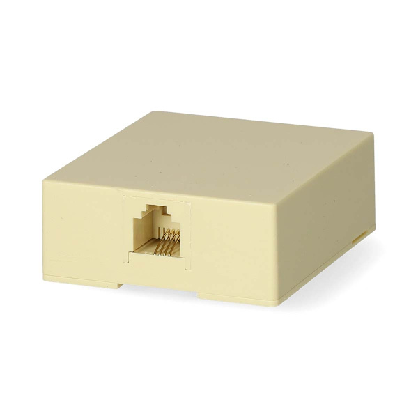 Telecom Vägg Box | Kontakttyp: RJ11 | RJ11 Hona | RJ11 Hona | Rak | PVC | Elfenben