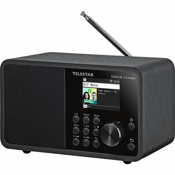 DIRA M 1 A Mobile EWF Batteridriven Mono Multifunktionsradio DAB+ / FM / Internet / Bluetooth Svart