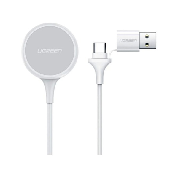 UGREEN Apple Watch MagSafe Ladekabel, USB-A/USB-C, MFI - Hvid