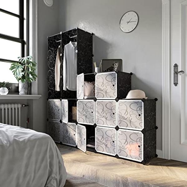 Alsidig 12-kube opbevaringsgarderobe med nem montering