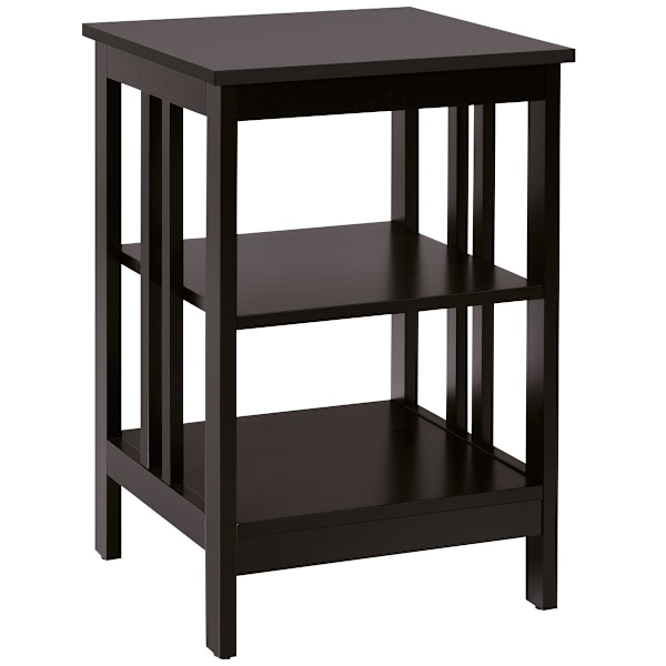 3 niveauer II formet sengebord sidebord med hylde og opbevaringsplads 40 x 40 x 61 cm kaffe