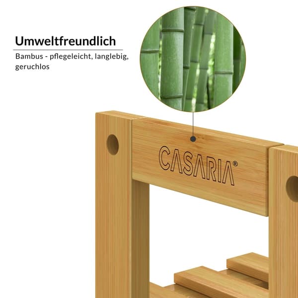 Fristående hyllplan i bambu, justerbart med 3 nivåer, 54x60x15cm