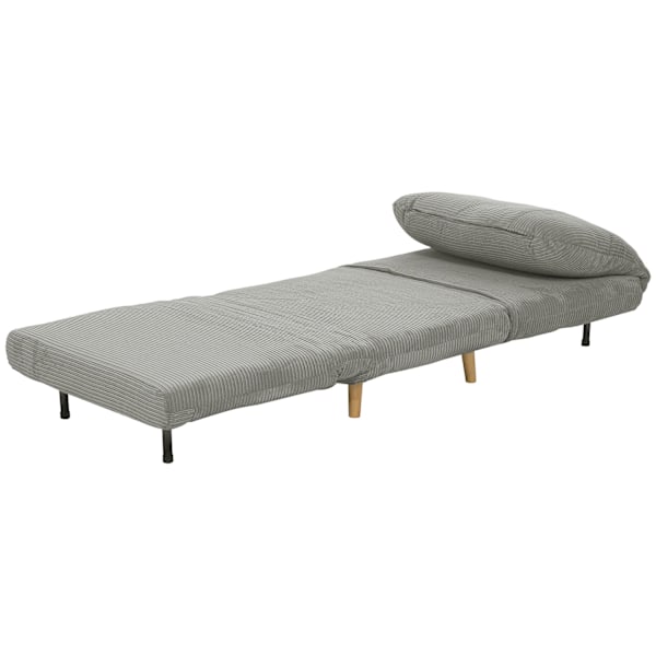 2-i-1 sovesofa, stoleseng, justerbar klapmadras, gæsteseng i fløjlsbukslook, til soveværelse, stue, grå 82 x 89 x 83 cm Aosom