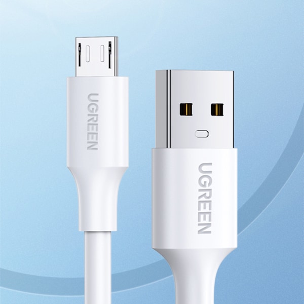 PVC-kaapeli USB0-A - microUSB 480 Mb/s 0,5m valkoinen
