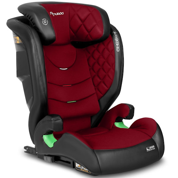 Autostol Nukido Louis sort/rød 15-36 kg ISOFIX
