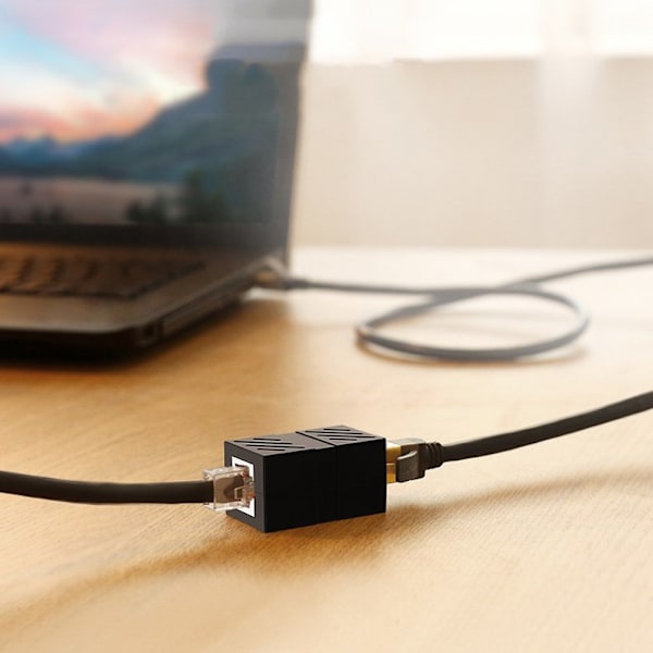 Netværksstik Ethernet RJ45 netværkskabelstik 10 Gbps Sort