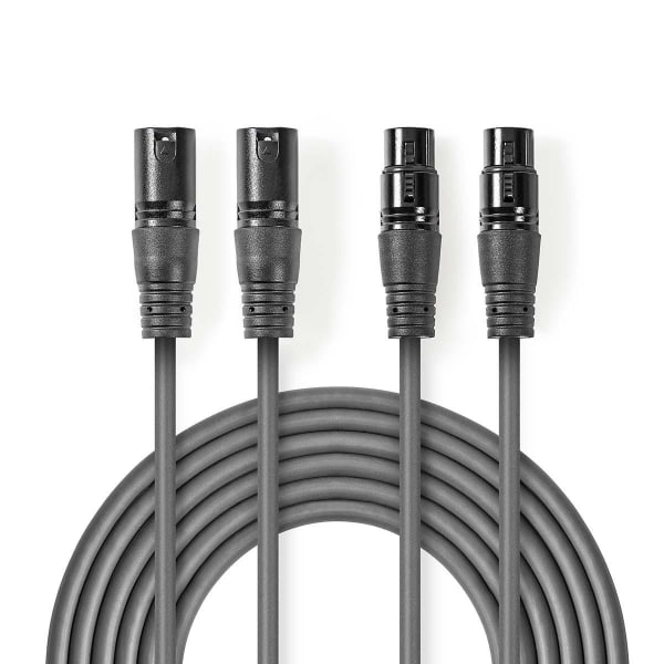 Balanceret Audio kabel | 2x XLR 3-Pin Hanstik | 2x XLR 3-Pin Hun