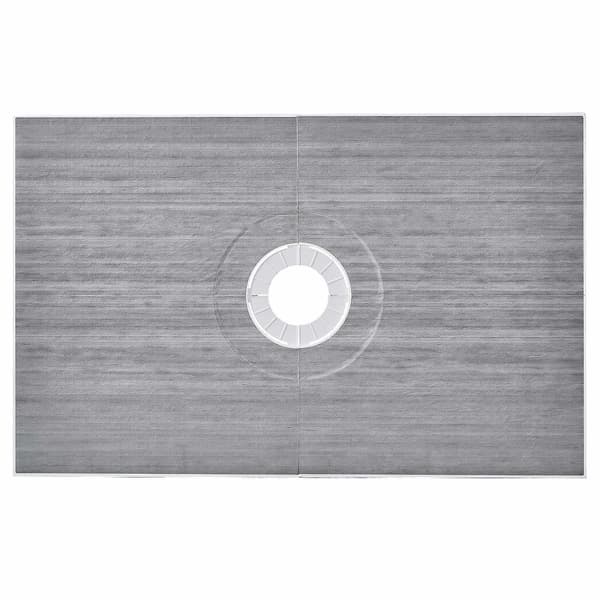 Duschkarkit 60x38 tum, 160 mm mittavlopp, 2 dukar